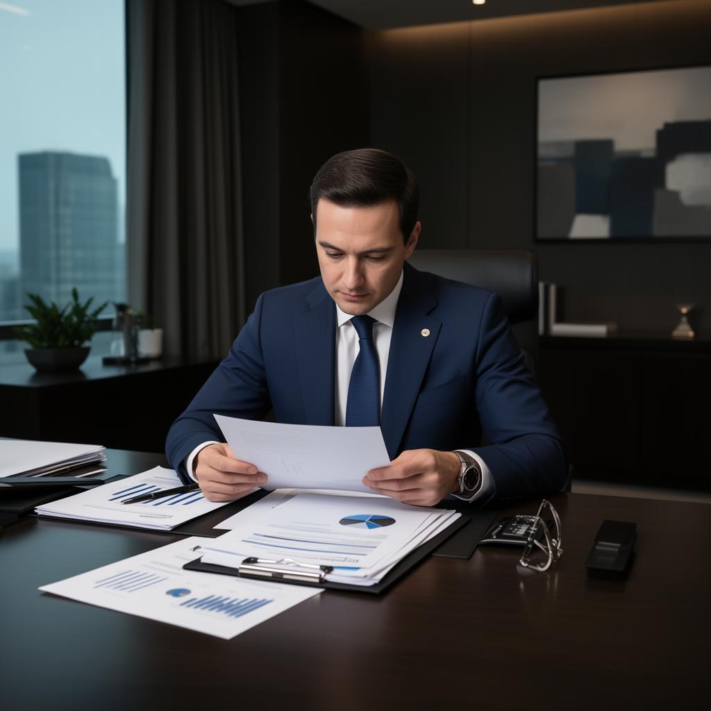 Executivo trabalhando
